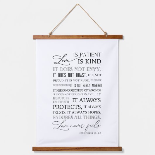 愛の定義の愛は患者ホームウォールアートサイン 吊り下げ型タペストリー (正面)