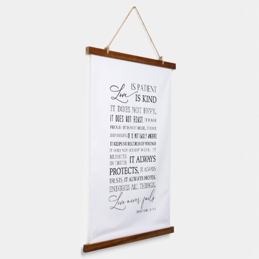 愛の定義の愛は患者ホームウォールアートサイン 吊り下げ型タペストリー (傾斜あり)