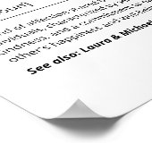 愛の定義の新しいカスタムウェディングギフト ポスター (角)