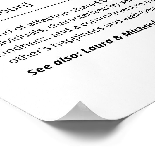 愛の定義の新しいカスタムウェディングギフト ポスター (角)