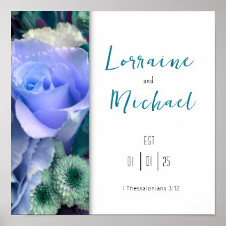 愛の宣言ティール（緑がかった色）バラポスター ポスター