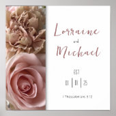 愛の宣言ピンク淡い色のローズスクエアポスター ポスター (正面)