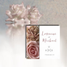 愛の宣言ピンク淡い色のローズスクエアポスター