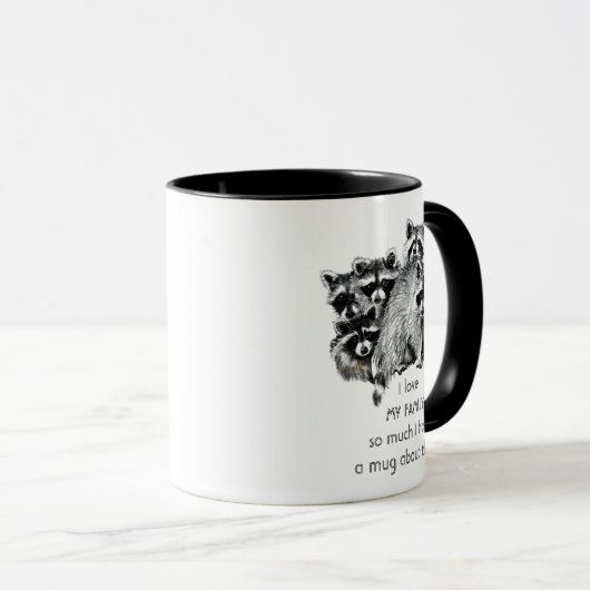 愛の家族そんなに多くのおもしろい引用文 マグカップ (正面右)