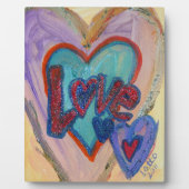 愛の家族ハート絵画の詩のプレート フォトプラーク (正面)