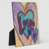 愛の家族ハート絵画の詩のプレート フォトプラーク (側面)