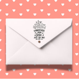 愛の山花で作った手 ラバースタンプ