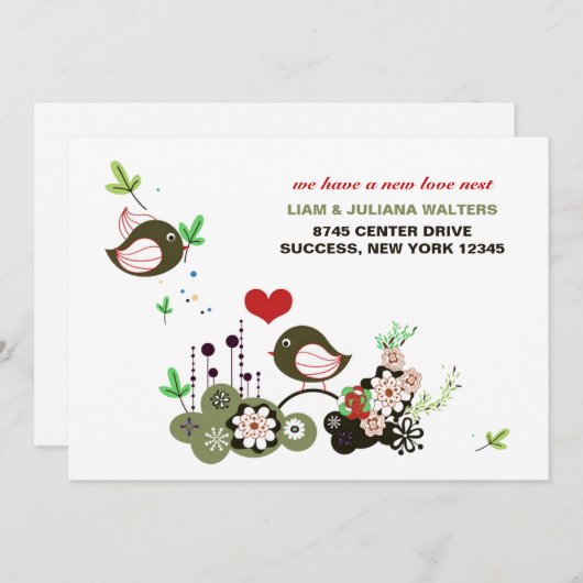 愛の巣の移動発表 案内状 (正面/裏面)