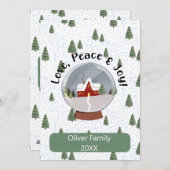 愛の平和と喜びのクリスマス シーズンカード (正面/裏面)