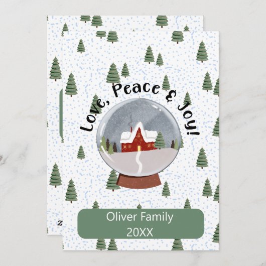 愛の平和と喜びのクリスマス シーズンカード (正面/裏面)