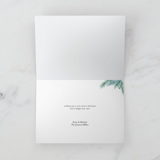 愛の平和と喜びの水の色ミスティ松の森 シーズンカード (内部)