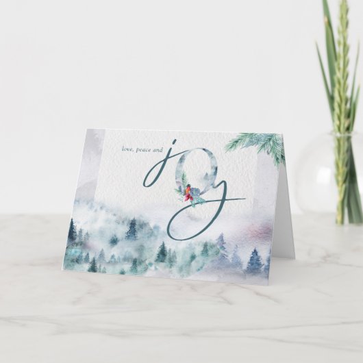 愛の平和と喜びの水の色ミスティ松の森 シーズンカード (正面)