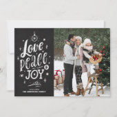 愛の平和と喜びシャルボードクリスマスフォト シーズンカード (正面)