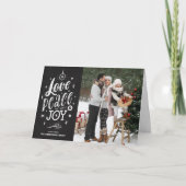 愛の平和と喜びシャルボードクリスマスフォト シーズンカード (正面)