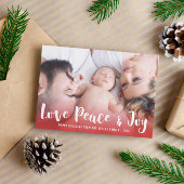 愛の平和と喜び赤の幸せな休日の写真 シーズンカード
