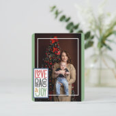 愛の平和と喜び（自分の写真を追加）ホリデーカード シーズンカード (スタンド正面)