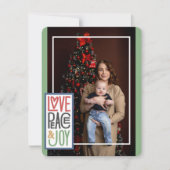 愛の平和と喜び（自分の写真を追加）ホリデーカード シーズンカード (正面)