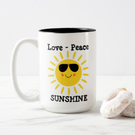 愛の平和と太陽 ツートーンマグカップ
