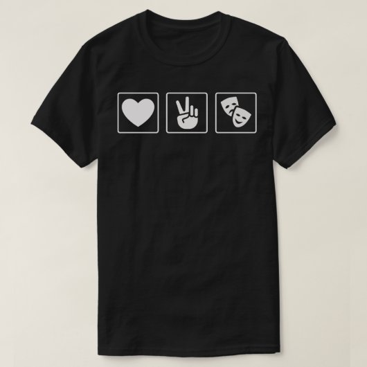 愛の平和と演劇 Tシャツ (デザイン正面)