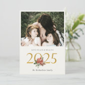 愛の平和の健康ポインセチア束金ゴールド2023写真 シーズンカード (スタンド正面)