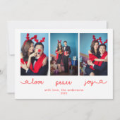 愛の平和の喜びかわいい写真コラージュのクリスマス シーズンカード (正面)