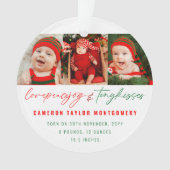 愛の平和の喜びと小さなキスベビーの最初のクリスマス オーナメント (正面)