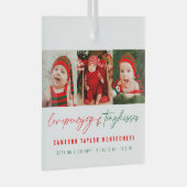 愛の平和の喜びと小さなキスベビーの最初のクリスマス ガラスオーナメント (正面右)