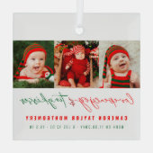 愛の平和の喜びと小さなキスベビーの最初のクリスマス ガラスオーナメント (裏面)