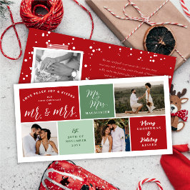 愛の平和の喜びキスカラーブロック3フォトコラージュ シーズンカード