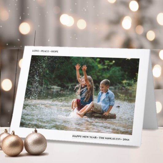 愛の平和の希望 |ミニマリストHappy New Yearの写真 シーズンカード