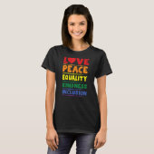 愛の平和の平等の優しさインクルージョンLgbtq 1 Tシャツ (正面フル)