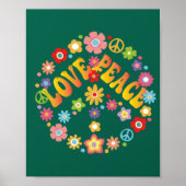 愛の平和の自由60s 70s絞り染めヴィンテージヒッピー ポスター (正面)