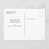 愛の平和は可愛いサンタドッグのクリスマスを振る シーズンポストカード (裏面)