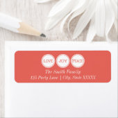 愛の平和を喜ぶ |差出人住所ラベル ラベル (インサイチュ)