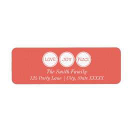 愛の平和を喜ぶ |差出人住所ラベル ラベル