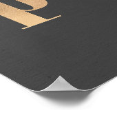 愛の平和を喜ぶ | 金ゴールドエレガントミニマリスト ポスター (角)