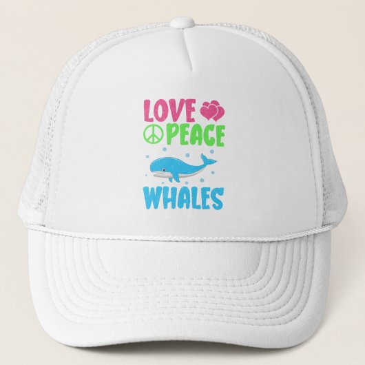 愛の平和クジラかわいい海獣クジラの恋人 キャップ (正面)