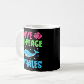 愛の平和クジラかわいい海獣クジラの恋人 コーヒーマグカップ (正面左)