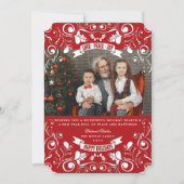 愛の平和ジョイエレガントフローラが花開く赤い写真 シーズンカード (正面)