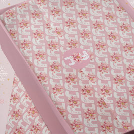 愛の平和ジョイピンクポインセチアのクリスマスパターン 薄葉紙