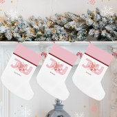 愛の平和ジョイピンクポインセチアのクリスマス スモールクリスマスストッキング