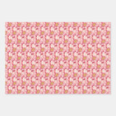 愛の平和ジョイピンクポインセチアのクリスマス ラッピングペーパーシート (正面)