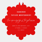 愛の平和ジョイ小さなキスベビーの第1クリスマス オーナメントカード (裏面)