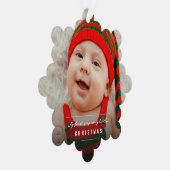 愛の平和ジョイ小さなキスベビーの第1クリスマス オーナメントカード (右)