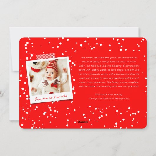 愛の平和ジョイ小さなキスベビーの第1クリスマス シーズンカード (裏面)