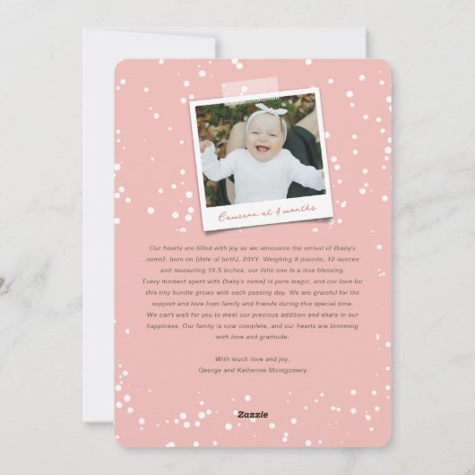 愛の平和ジョイ小さなキスベビーの第1クリスマス シーズンカード (裏面)