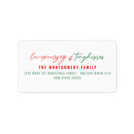 愛の平和ジョイ小さなキスベビーの第1クリスマス ラベル