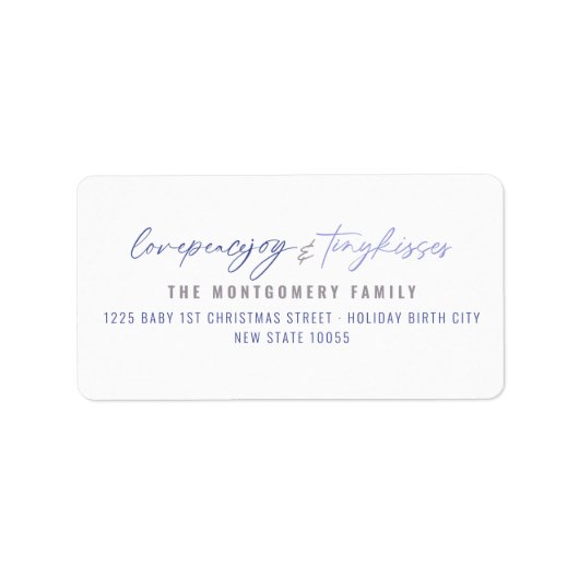 愛の平和ジョイ小さなキスベビーの第1クリスマス ラベル (正面)