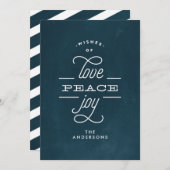 愛の平和ジョイ海軍チョークホリデークリスマスカード シーズンカード (正面/裏面)