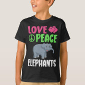 愛の平和ゾウかわいい動物象 Tシャツ (正面)